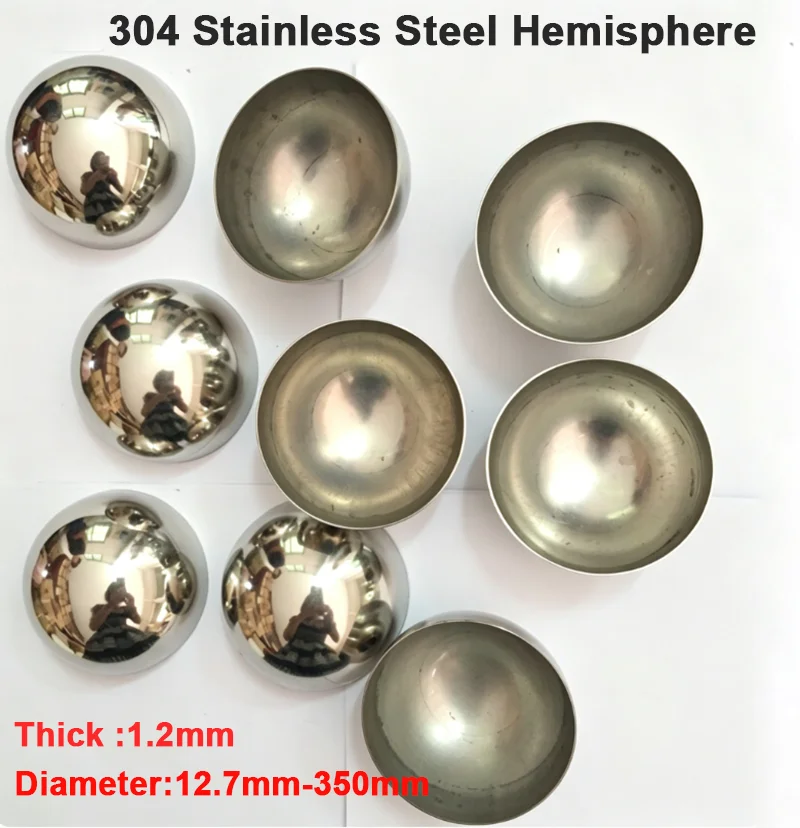 1.2mm Thick Stainless Steel Half Ball Hollow Hemisphere Semi Sphere Furniture Handrail Lamp Bar Decor DIY Craft End Cap Fittings