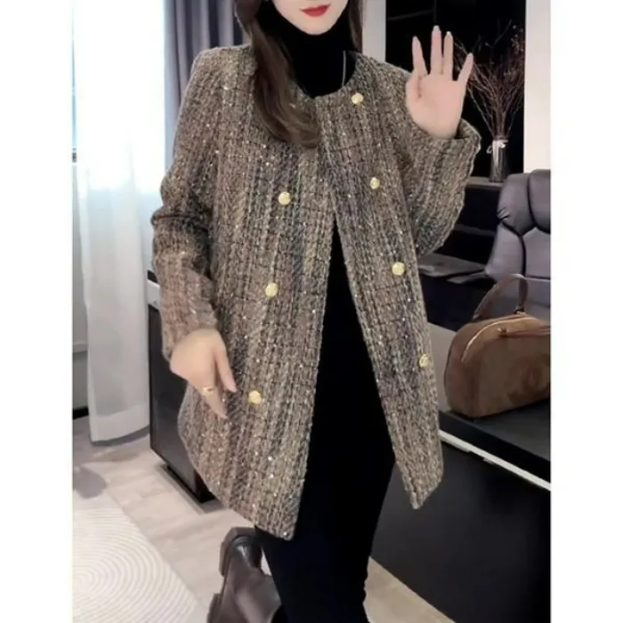 معطف شتوي جديد لعام 2024 من القطن من Jaet للسيدات قابل للتنقل طويل Sve بكتف واحد متوسط الطول معطف ملون