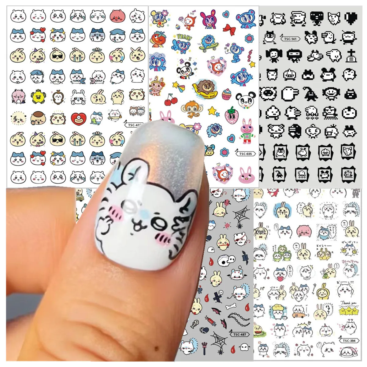 

Jok Bear cute fly mouse TSC-425 Tomagotchi mezzo 3d Nail Art Sticker Slider Stamp Decor For Nails Accessories For Professionals