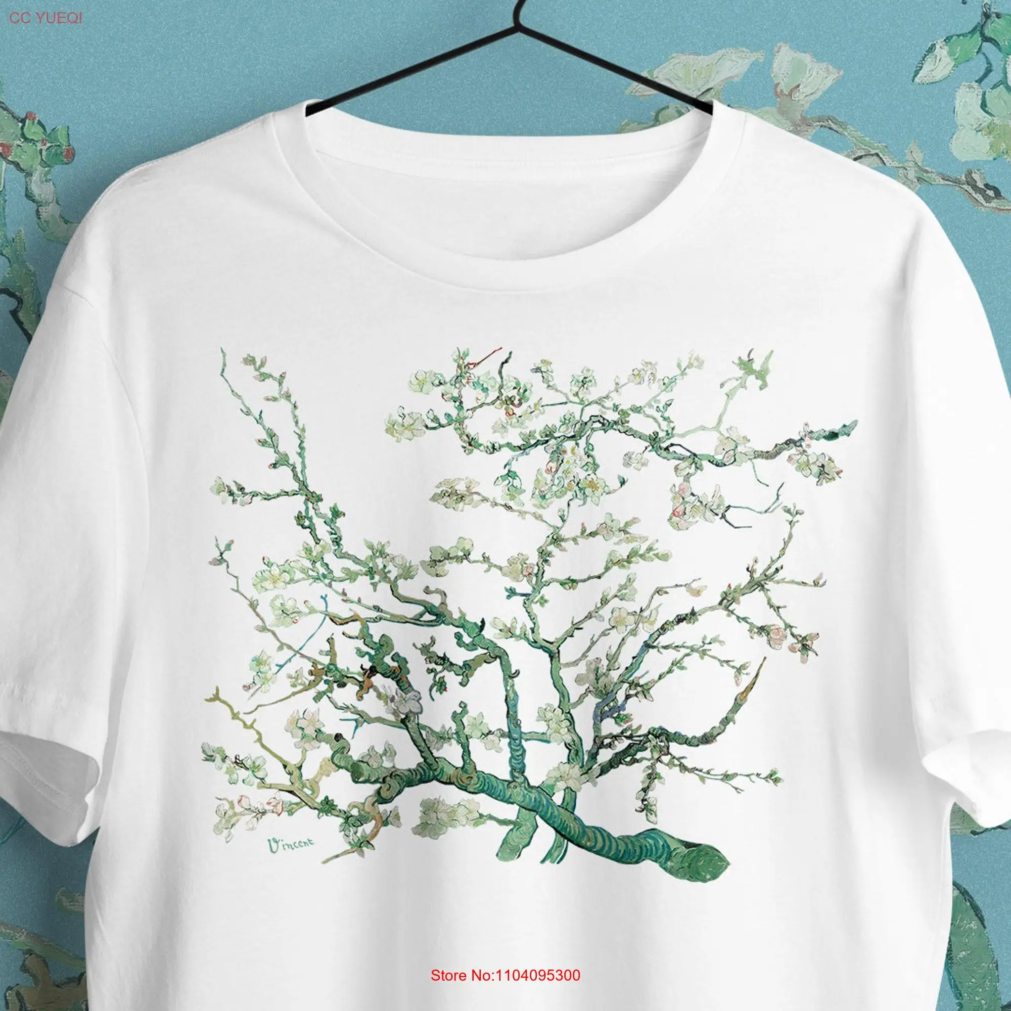 Van Gogh T Shirt Almond blossom branch flowers aesthetic long or short sleeves