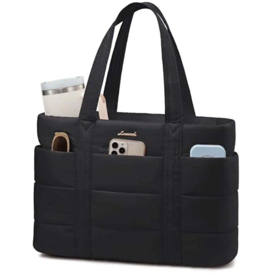 

Tote Bag for Women, Large Puffer Work Tote Laptop Bag, Lightweight Travel Tote Bag with Zipper Gifts for Women