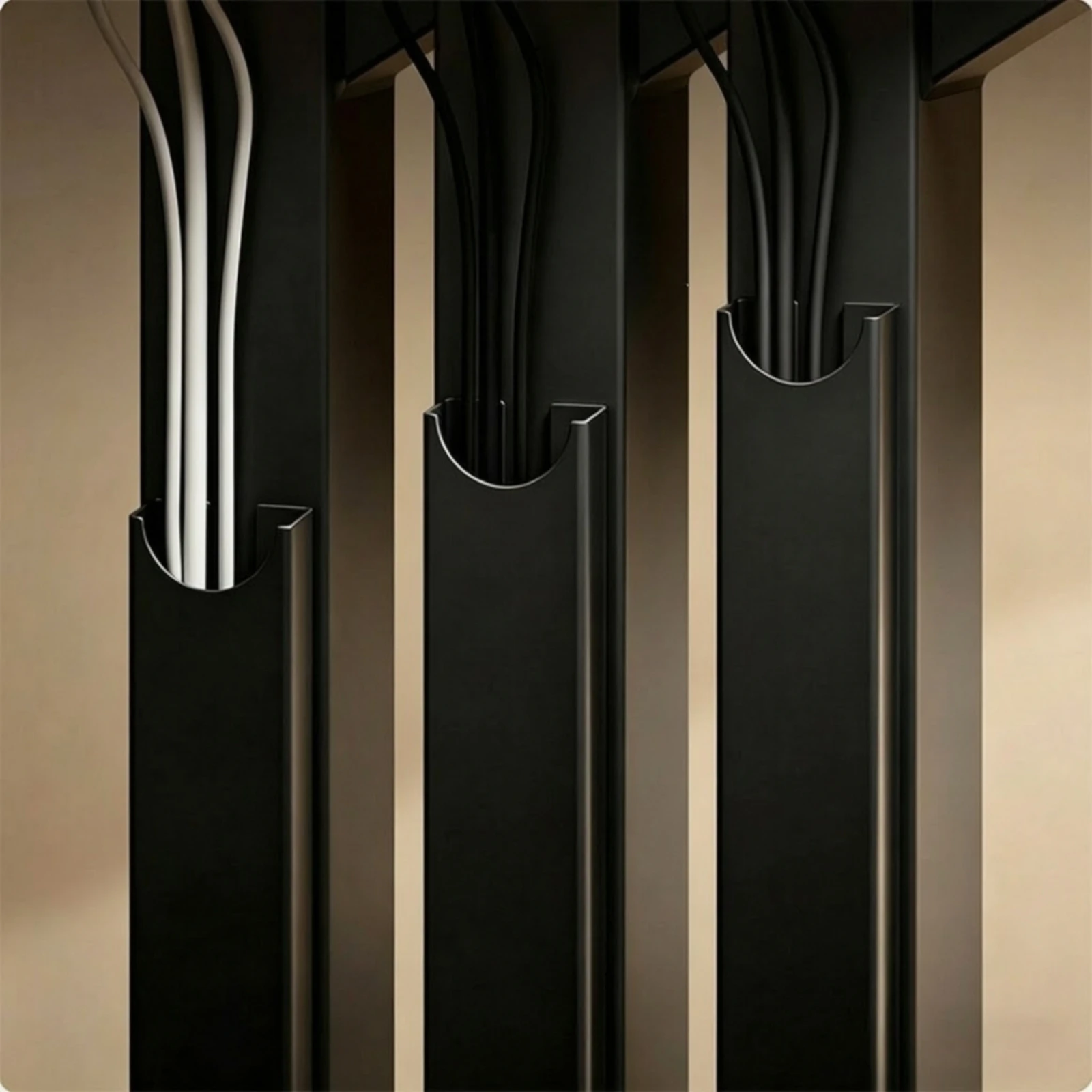 Wire Holder Minimalist Aluminum Cable Channel with Magnetic Strips Under Table Cord Organizer No Adhesive for Home Office