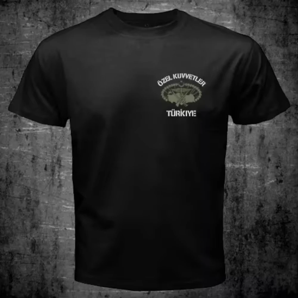 2025 القوات الخاصة التركية الجديدة Especial Kuvvetler المارون القبعات بوردو بيريلير تي شيرت ملابس للرجال عادية طاقم الرقبة القطن المحملة