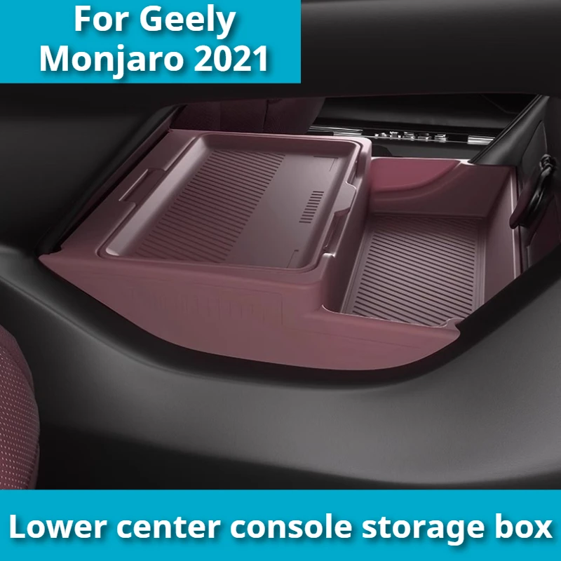 For Geely Monjaro 2021 Center Console Lower Storage Box Armrest Organizer Car Interior Accessories