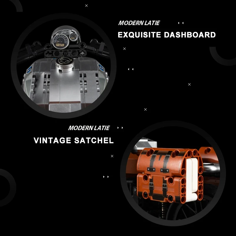 1:8ทางเทคนิค925ชิ้น R ninet รถจักรยานยนต์ย้อนยุคบล็อกตัวต่อลาเต้คลาสสิกรถมอเตอร์ไซด์ประกอบอิฐของเล่นของขวัญสำหรับเด็กผู้ใหญ่