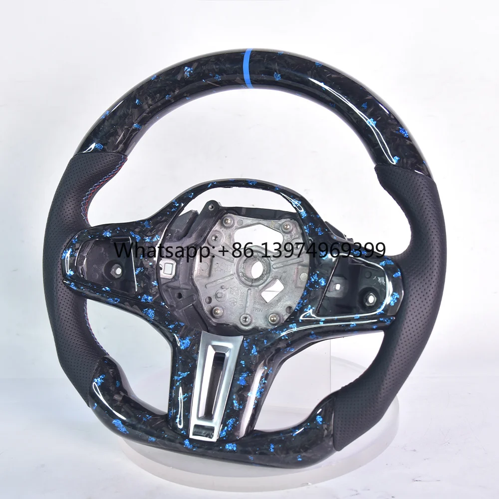 For BMW E92 E90 E8X G20 G28 G30 G38 G60 G70 M3 M4 M5 M6 F10 F30 LCI LED Forged Carbon Fiber Steering Wheel Styling Modification