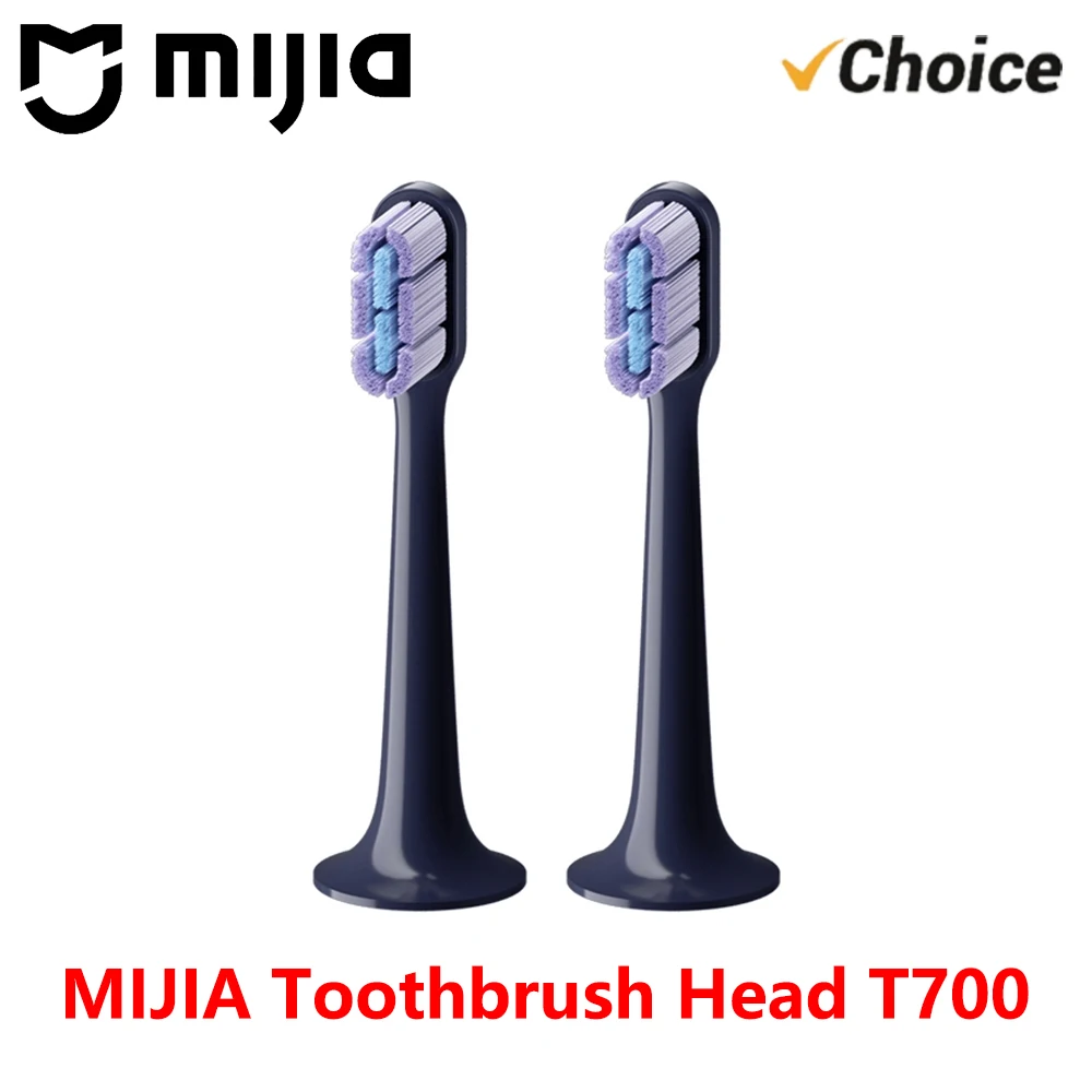 Original MIJIA Electric Toothbrush Head Compatible T700 2 Pack Ultra Thin 4mm Soft Bristles DuPont Nylon Replacement Brush Head