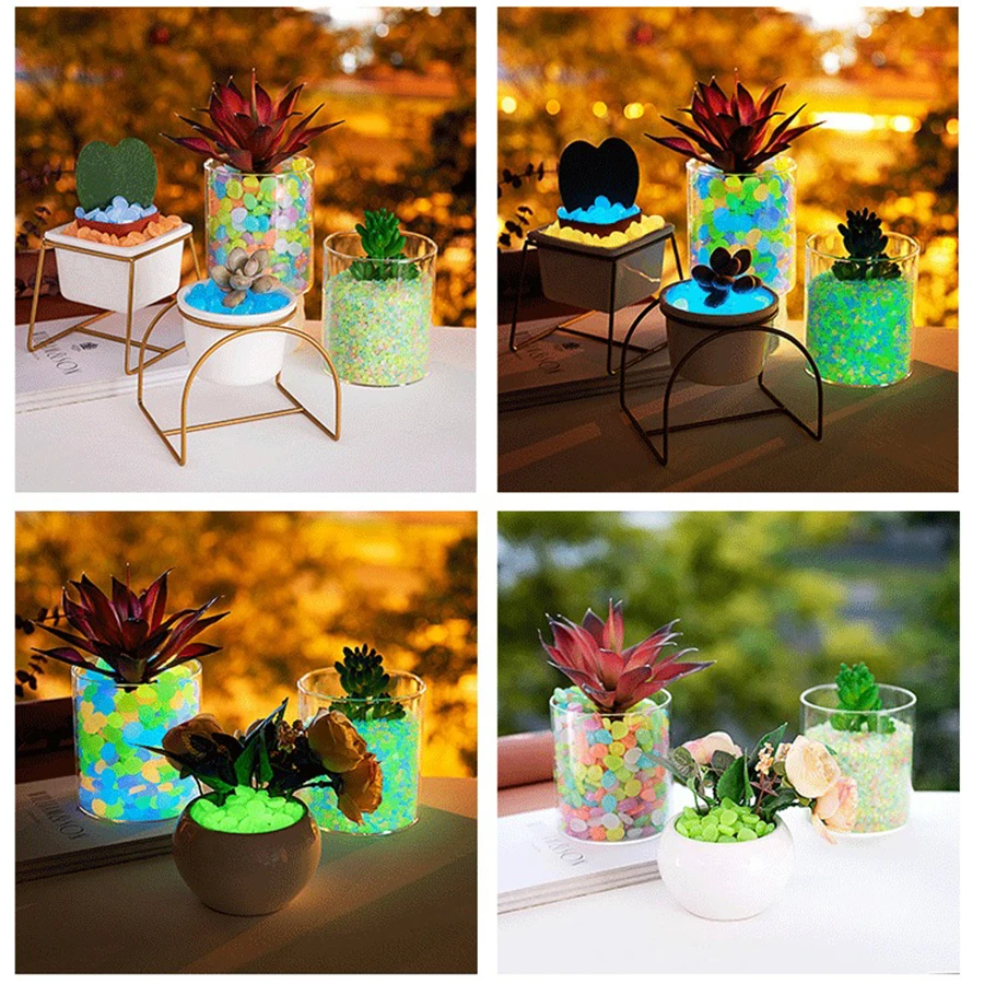 กรวดเรืองแสงในที่มืด คละสี 100 - Aquarium Fish Artificial บทวิจารณ์และราคา