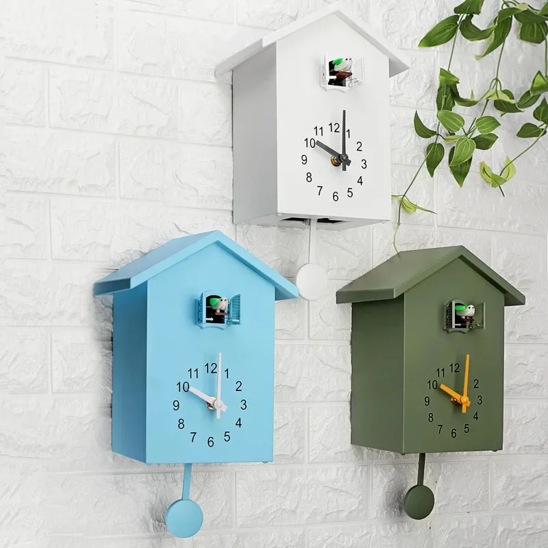 1PC Modern Bird Cuckoo Quartz Wall Clock Home Living Room Horologe Clocks Timer Office Home Decoration Gifts Hanging Watch