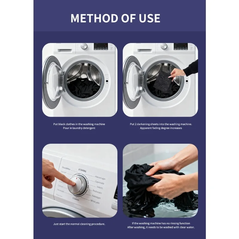 Black Laundry Sheets for Dark Clothes, Color Enhancing