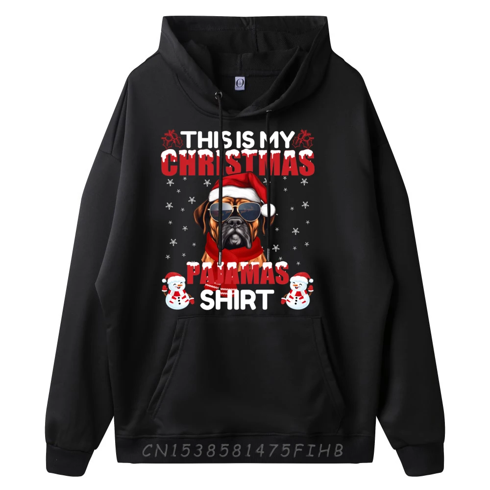 Boxer Dog Lover Christmas Pajama Reindeer Xmas Matching Designer Hoodies Men's Shirts Vaporwave