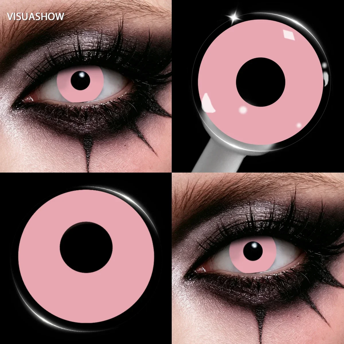 Lalens Grüne Anime-Cosplay-Farbkontaktlinsen, 1 Paar, 14,2 mm, Kosmetiklinsen für Cosplayer, Halloween, Weihnachtsfeier, Kostüm, Augen-Make-up – Detail 13