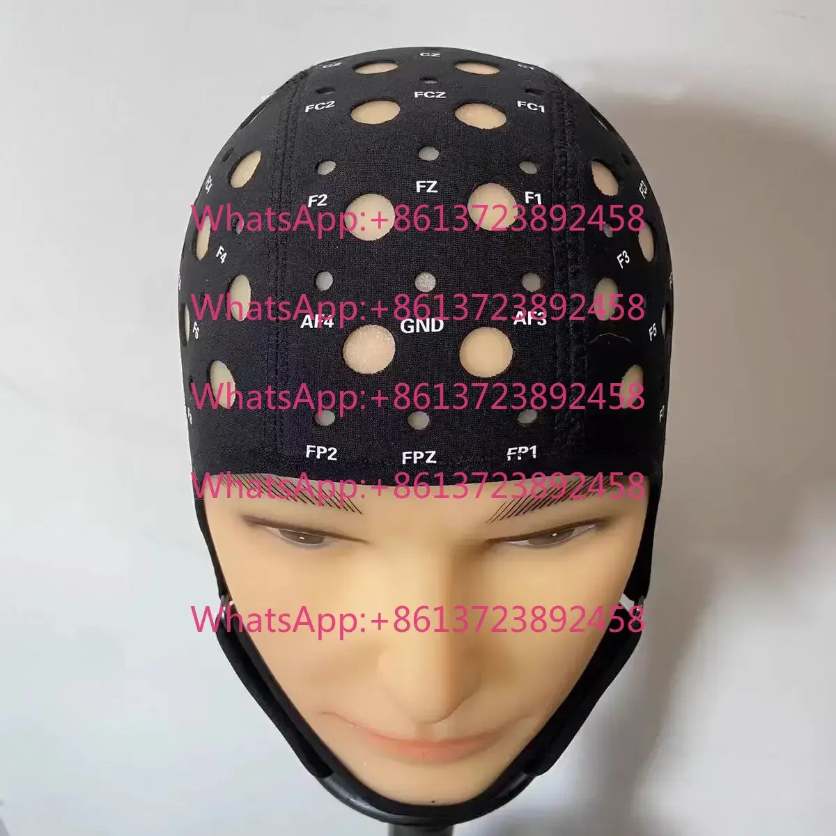 64-Channel EEG Cap Elastic Head Cover with Standard Electrode Positioning Holes for Scientific Research Experiments
