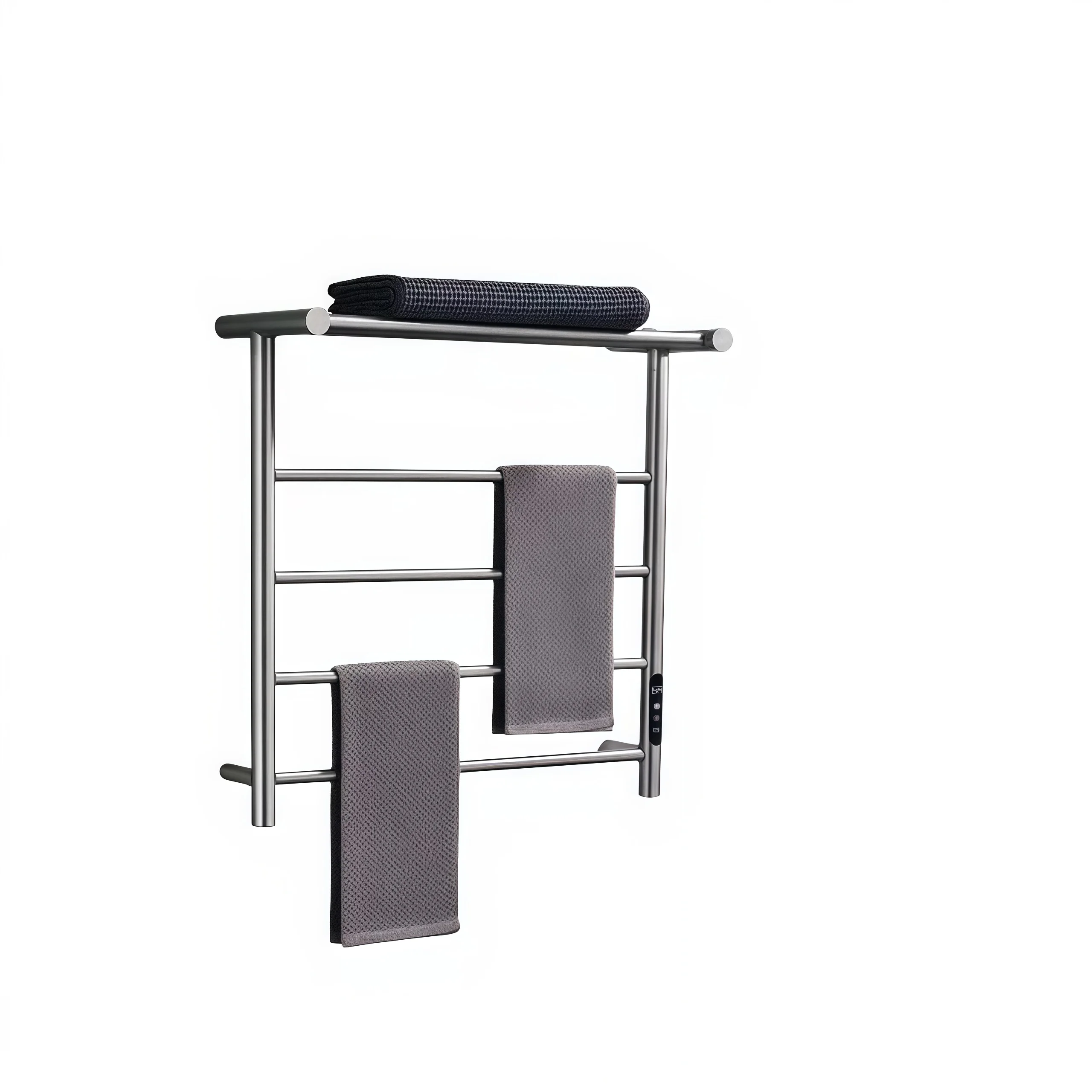 Intelligent Heated Towel Rack Wall Mounted Stainless Steel Electric Drying Rack with Digital Display