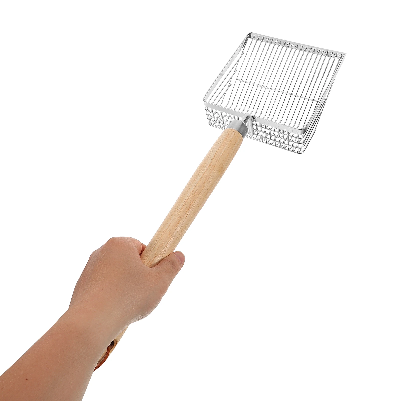 Stainless Steel Beach Sand Sifter Shell Collecting Scoop Wooden Handle Kids Sand Shovel Lightweight Portable for kids