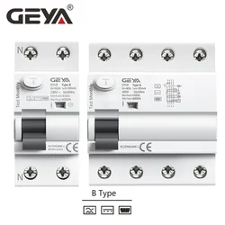 Geya GYL9 Type B Rcd Aardlekschakelaar Din Rail Aarde Lekstroom Breaker Dc 2Pole 40A 63A 30mA 100mA 300mA 6KA Diret Stroom (6mA)