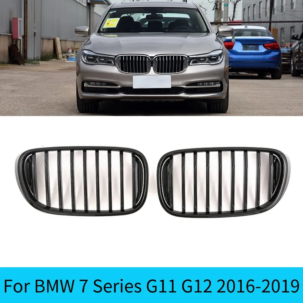 For BMW 7 Series G11 G12 2016-2019 Pre-lci ABS Gloss Black Front Radiator Grille Inlet Grid Mesh Grill Tuning Accessories Trim F