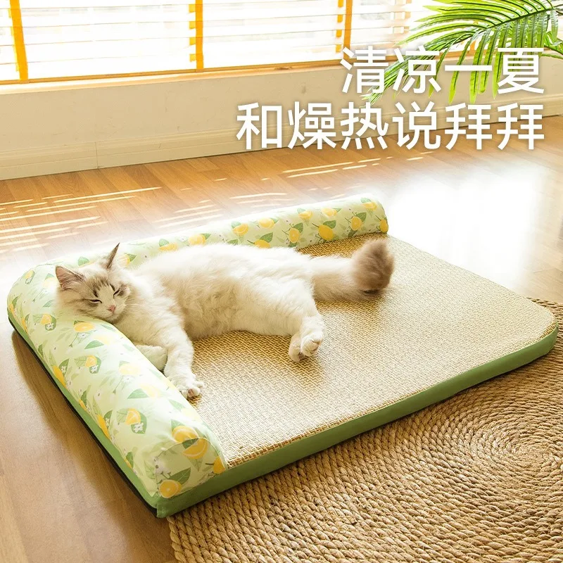

Spring and summer kennel cool rattan cat bed small and medium pet mat supplies