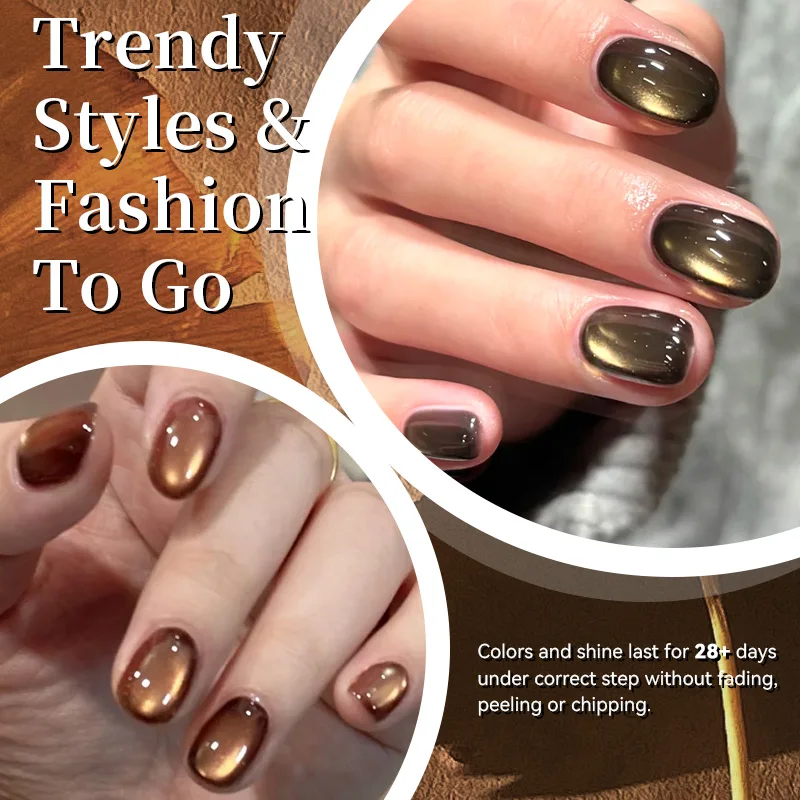 BORN PRETTY 10 ml Golden Gradient Cat Magnetic Gel Eye Gel Polish Crystal Glass Beads Soak Off Nail Art DlY At Home Maniküre – Detail 9