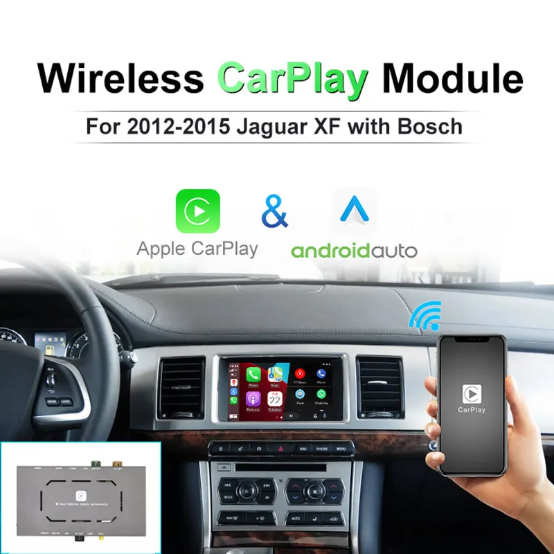 Wireless Apple CarPlay for Jaguar XE XF XJ XJL F-Pace 2012-2018 Android Auto CarPlay Module Mirroring Front Rear Camera