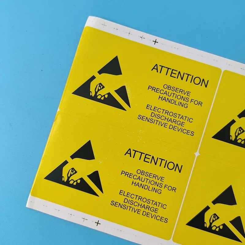 

160 pcs Attention Caution Sticky Sticker Adhesive Warning Label Reminder For ESD Static Sensitive Device Electronic Components