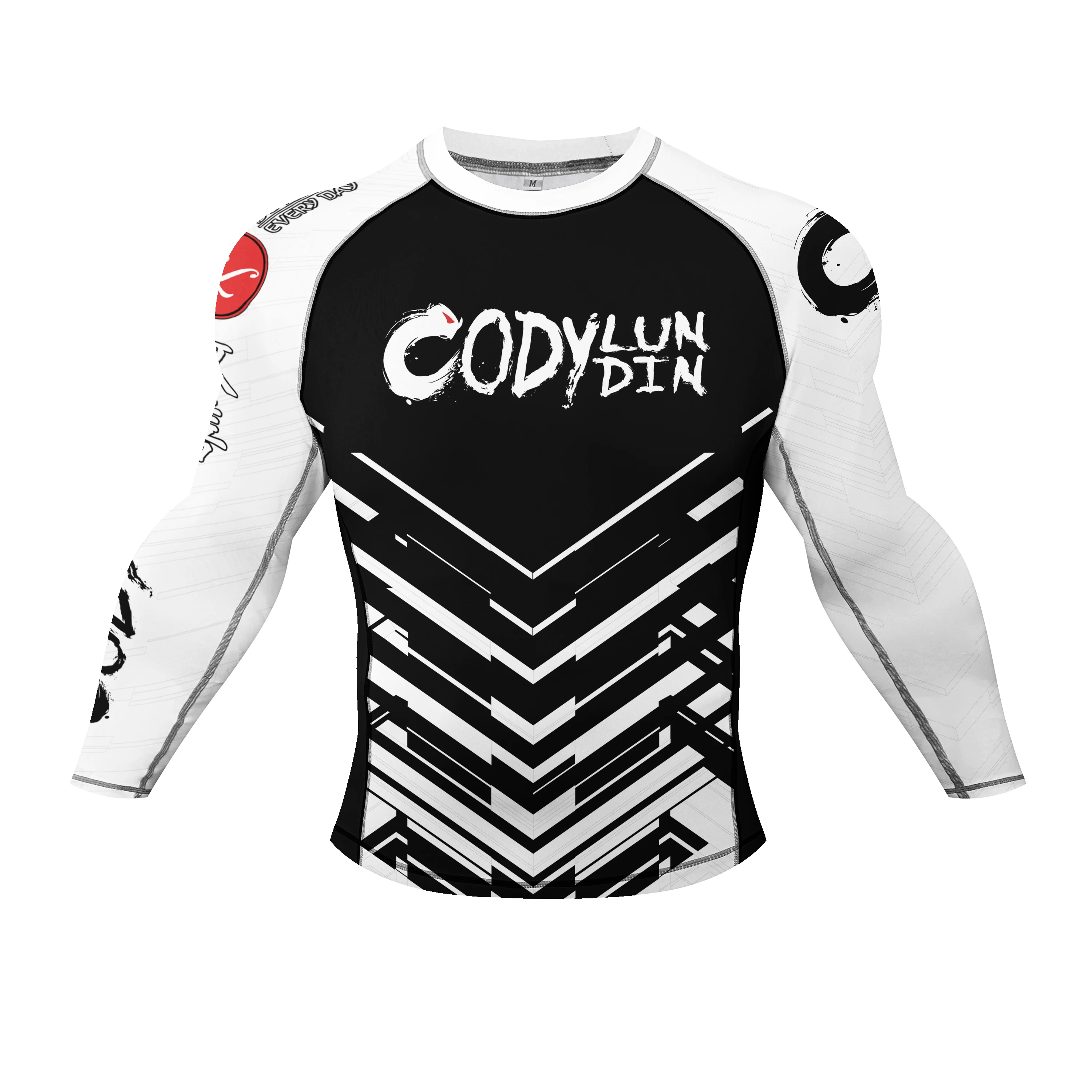 قميص كودي لوندين الأسود للرجال MMA BJJ البرازيلي Jujutsu القتال التايكوندو قميص طويل الأكمام اللياقة البدنية التدريب الجري طفح الحرس