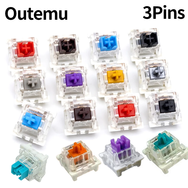Outemu Switch for Keyboard 3Pin Dustproof Linear Tactile Clicky Silent Switches for MX Mechanical Keyboards Gaming Switch DIY