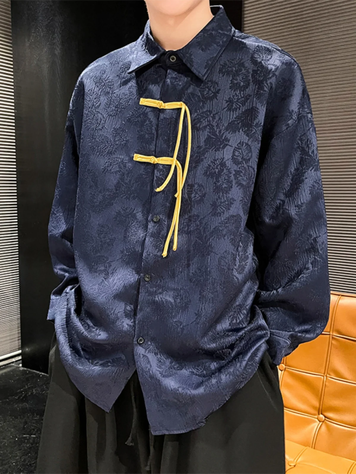 

New Chinese Sle Men's Long Sve irt Jaet Loose Fit Button up Hanfu Outerwear Youth ular Four Seasons Universal