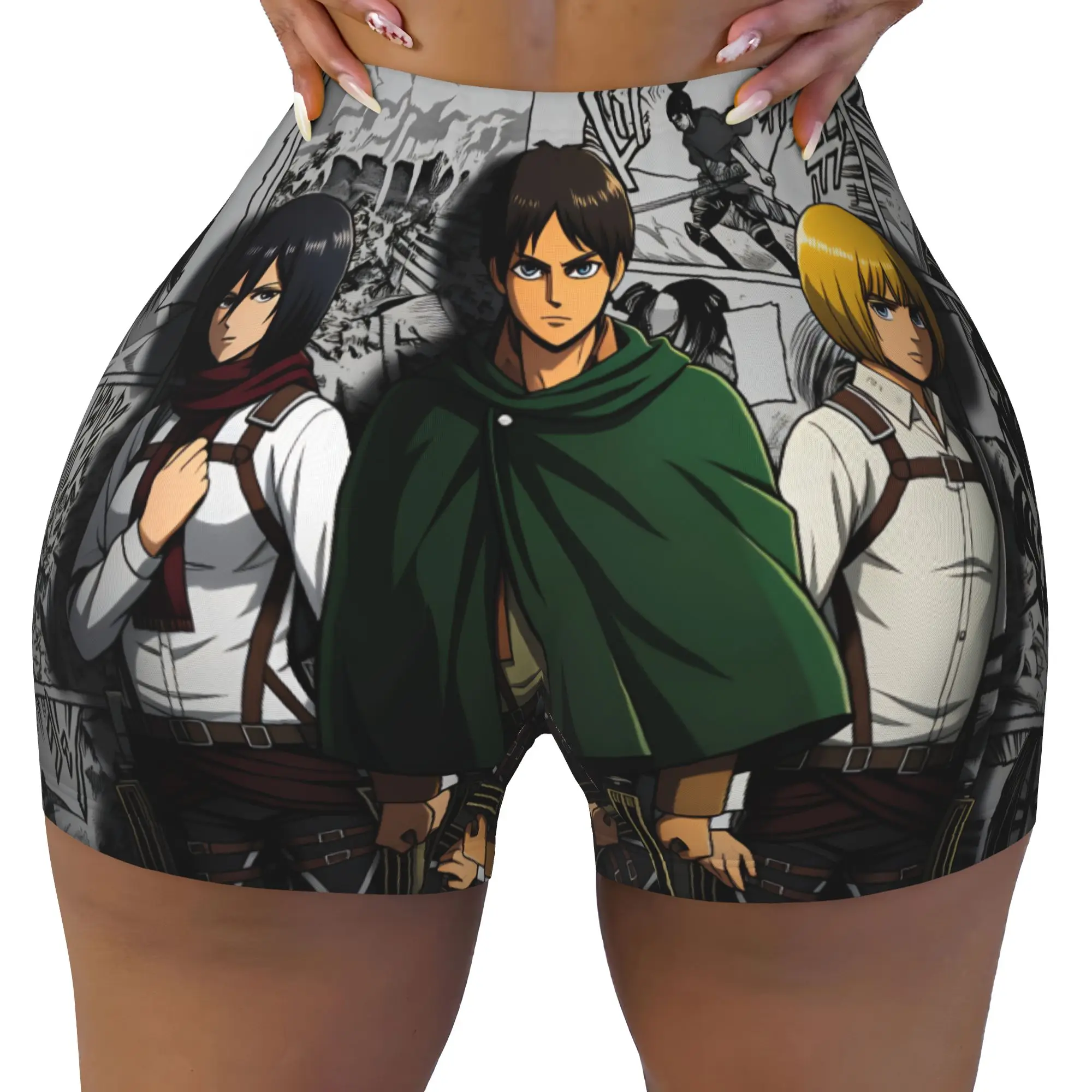 Attack on Titan Eren Yeager Jaeger Gym Volleyball Biker Shorts for Women  Mikasa Ackerman  Workout Yoga Shorts