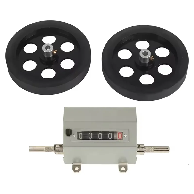 ABKO-0-9999 Contatore a 5 cifre Ruota rotante 5 cifre 0-9999,9 Contatore di lunghezza Velocità 350 giri/min Contatore di lunghezza di ripristino grigio