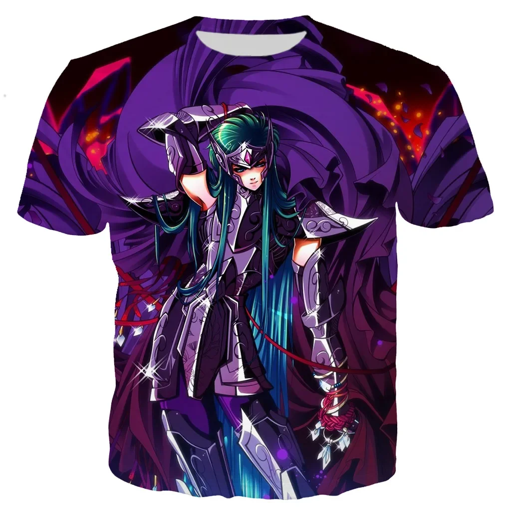 

Saint Seiya Classic Animation 3D Harajuku Printed Fashionable Men's and Children's Casual Round-neck Short-sleeved Wear