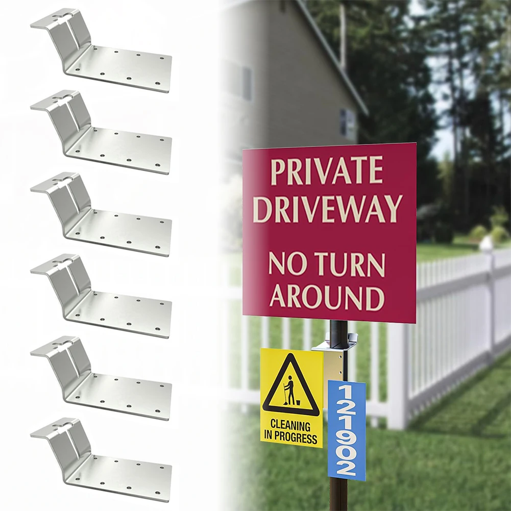 

Heavy Duty Fence Brackets Compatible with 1 18 to 1 38 Inch T Posts for Secure Outdoor Sign and Mailbox Installation