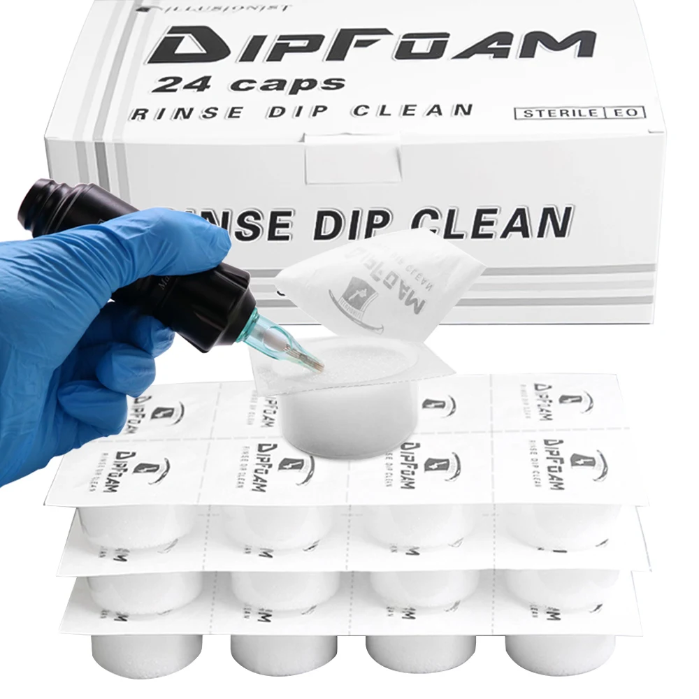 8/16/24 قطعة المتاح الوشم إبرة تراجع رغوة تنظيف كوب الوشم شطف Dip رغوة قبعات أكواب لإبرة وطرف شطف تراجع شطف