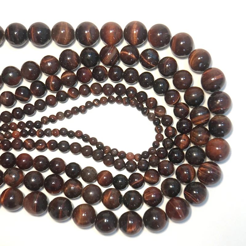 4/6/8/10/12/14mm Wine Tiger Eyes Stone For Jewelry Making High Quality Smooth Round Loose Beads DIY Bracelet Necklace Earring