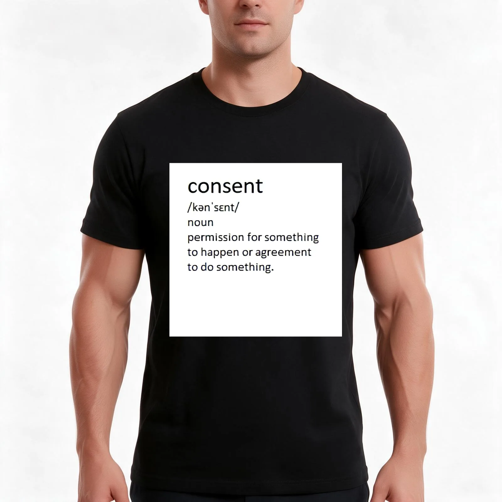 Consent T-Shirt Summer Casual Cotton Tee Oversized Streetwear Tops Vintage Graphic Print Loose Fit Short Sleeve 100% Cotton