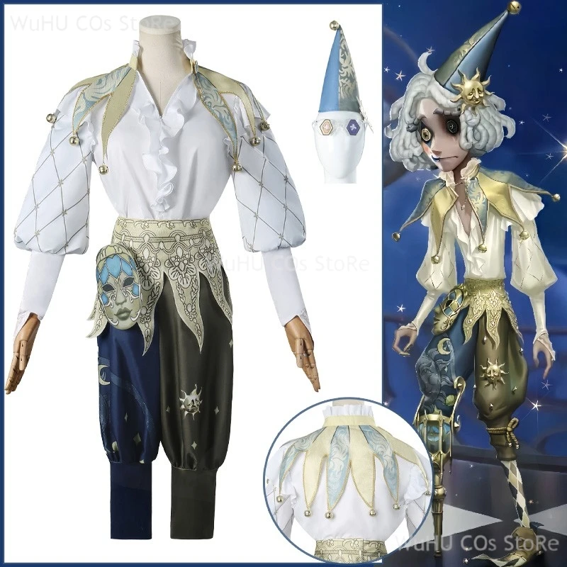 

Игра Identity V Clown Crying Косплей любопытства моды Косплей Униформа Шляпа Маска Костюм Хэллоуин Игровая одежда для мужчин и женщин