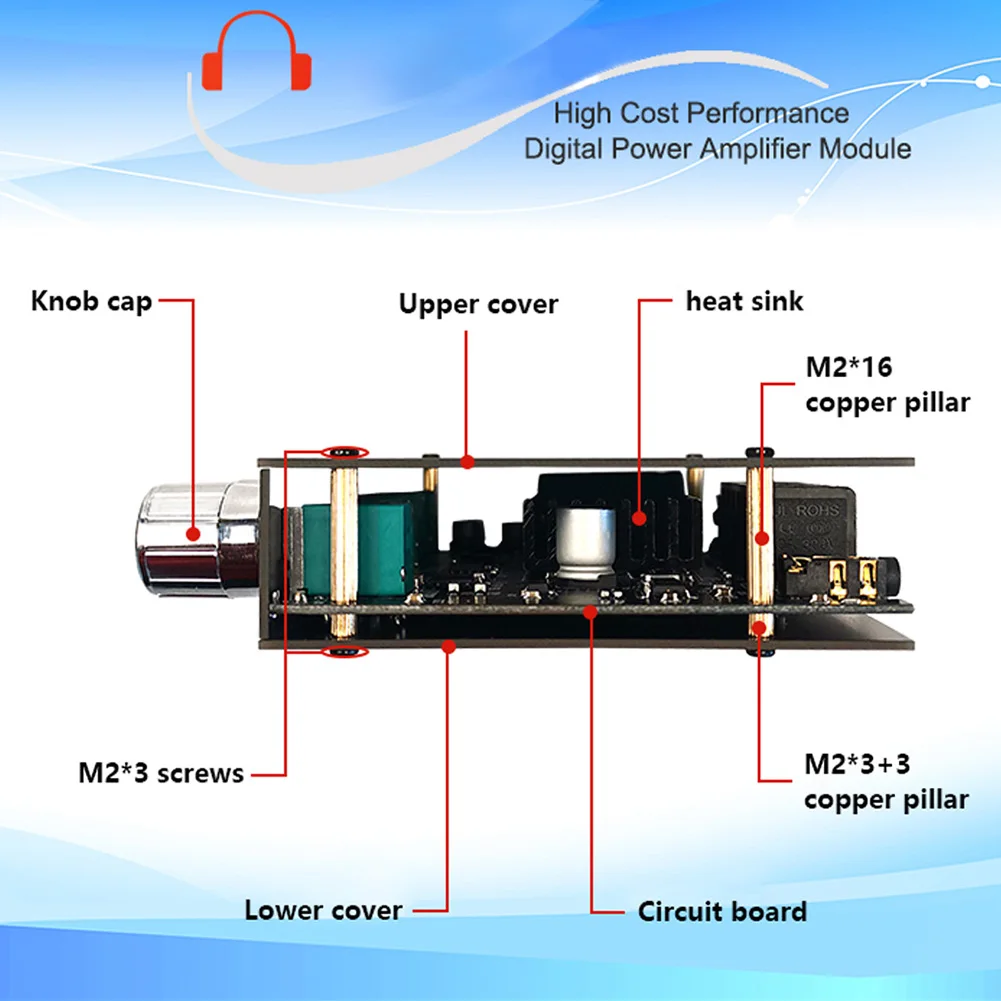 ZK-MT21 2.1 채널 서브우퍼 디지털 파워 앰프 보드, 오디오 스테레오 블루투스 5.0, 가정용 베이스 앰프, AUX 12V 24V, 2x50W + 100W