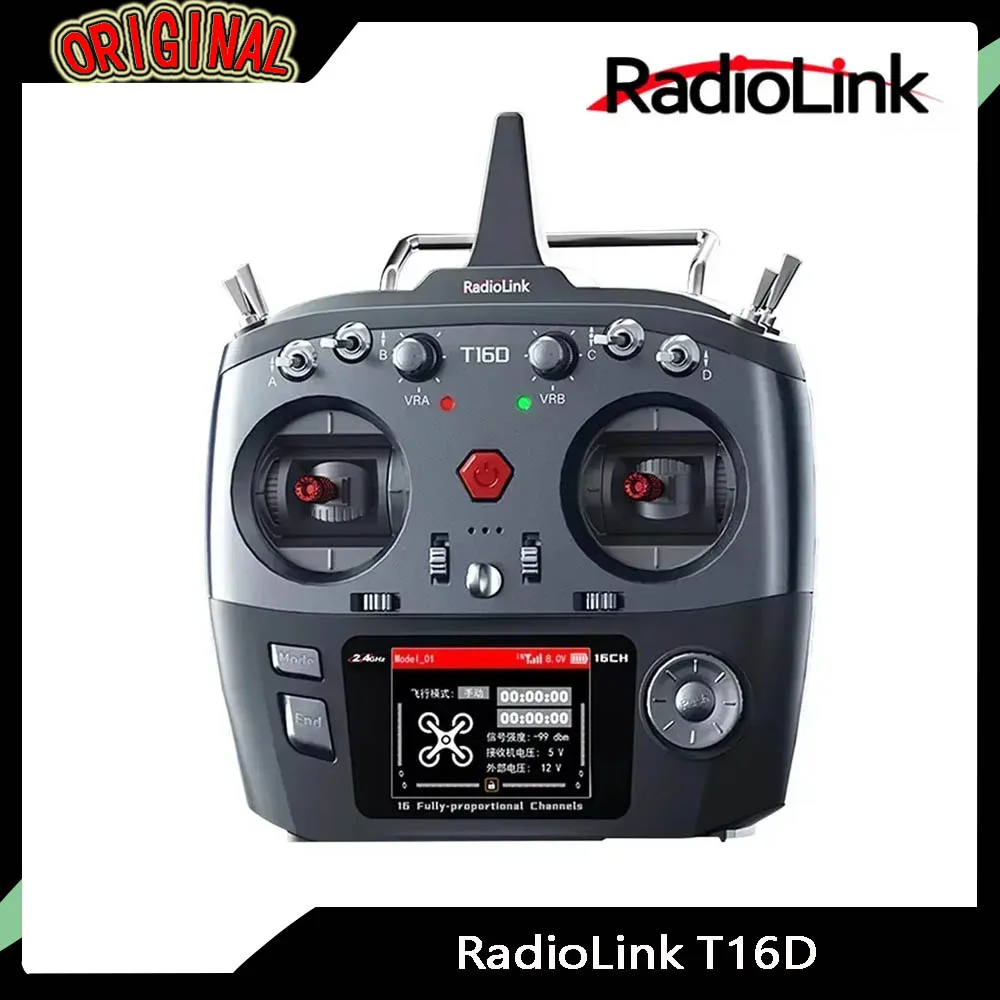 Radiolink T16D 16CH 2,4 GHz RC transmisor con R16F 4km FHSS antiinterferencias de largo alcance para coches RC barcos Drones aviones FPV