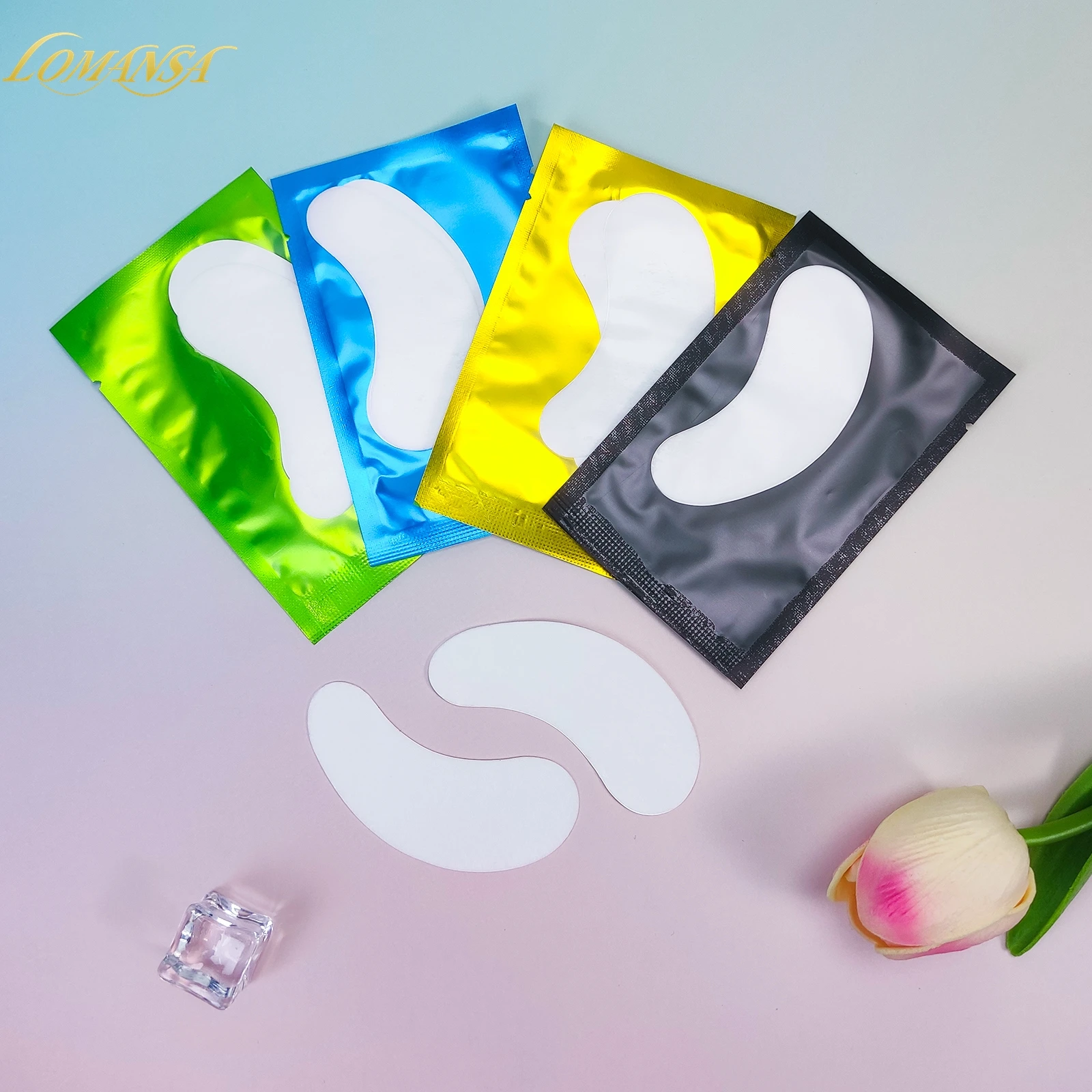 Lomansa 50PCS Hydrogel Gel Eye Patches for Eyelash Extension Eyepads Eyelash patch Lash Extension Mask Eyepad Makeup Tool