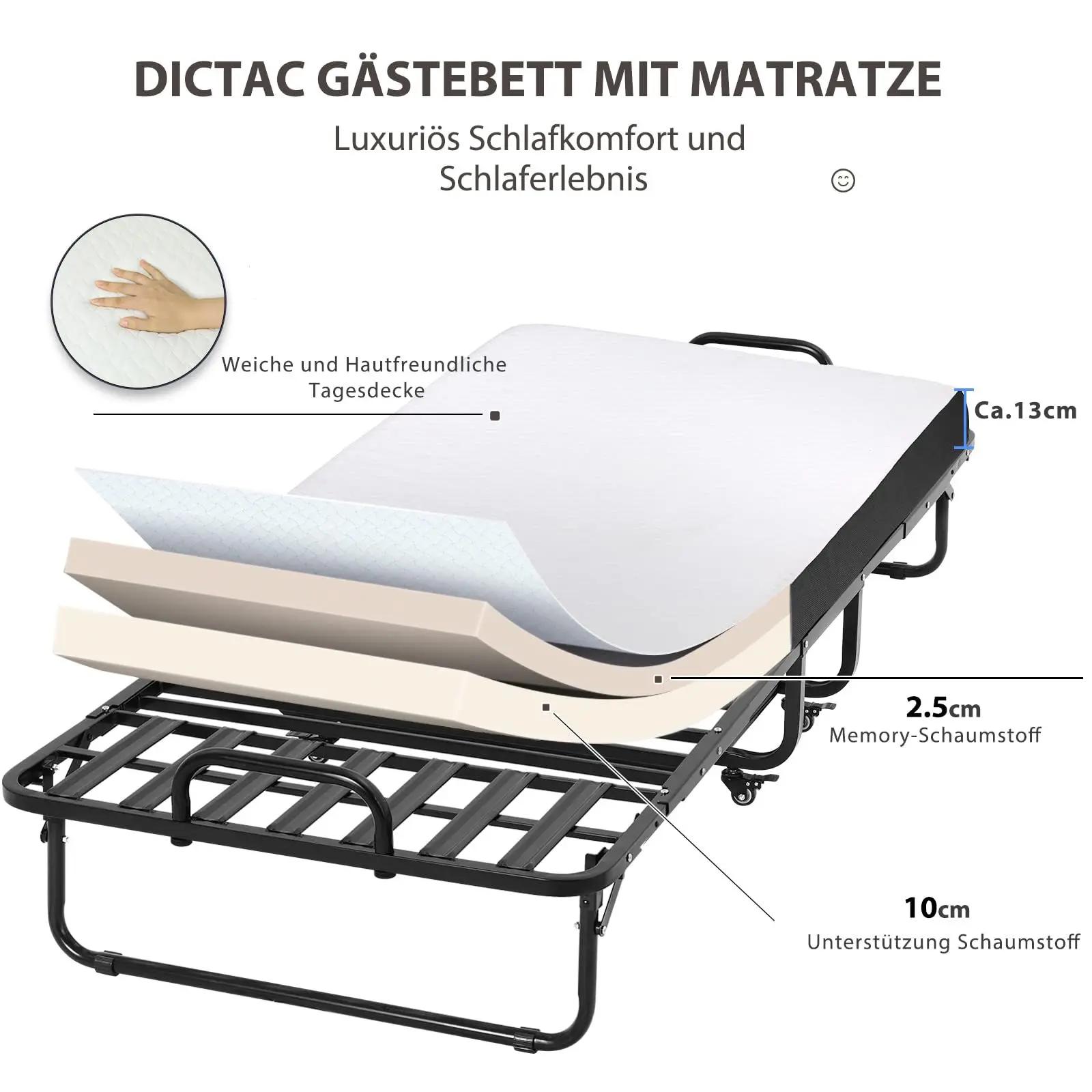 Amazon Rollaway Bed Office Home Single Bed Easy Siesta Nap Storage Household Portable Bed