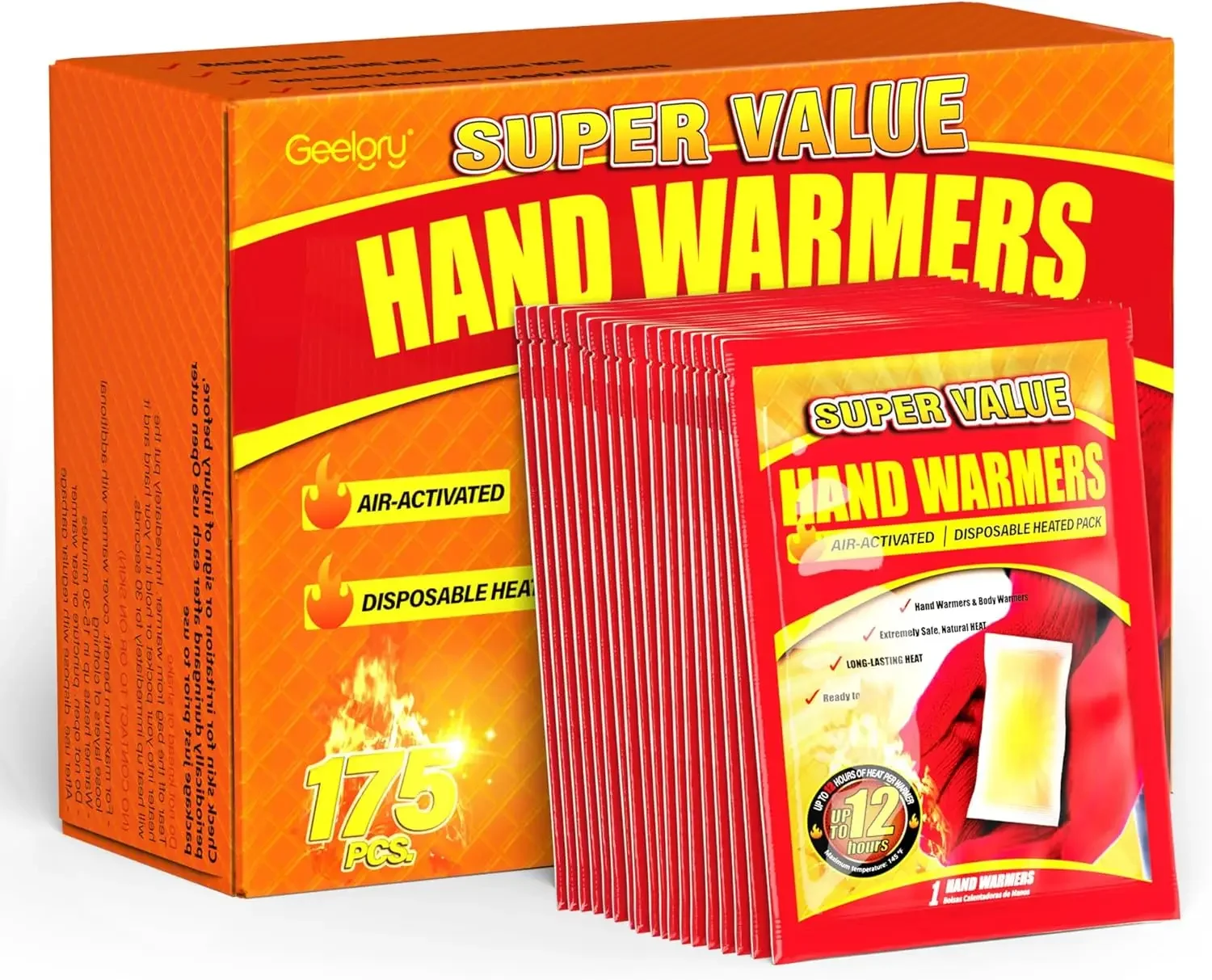 

Hand Warmers Disposable 700/500/375/240/175/125/90Pcs, Long-Lasting Up to 12 Hours for Warm Body, Safe Portable Hand Warmers for