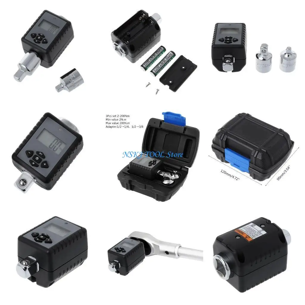 

L8RC Digital Display Torque Wrench Adapter Adjustable Electronic Spanner Bike Car