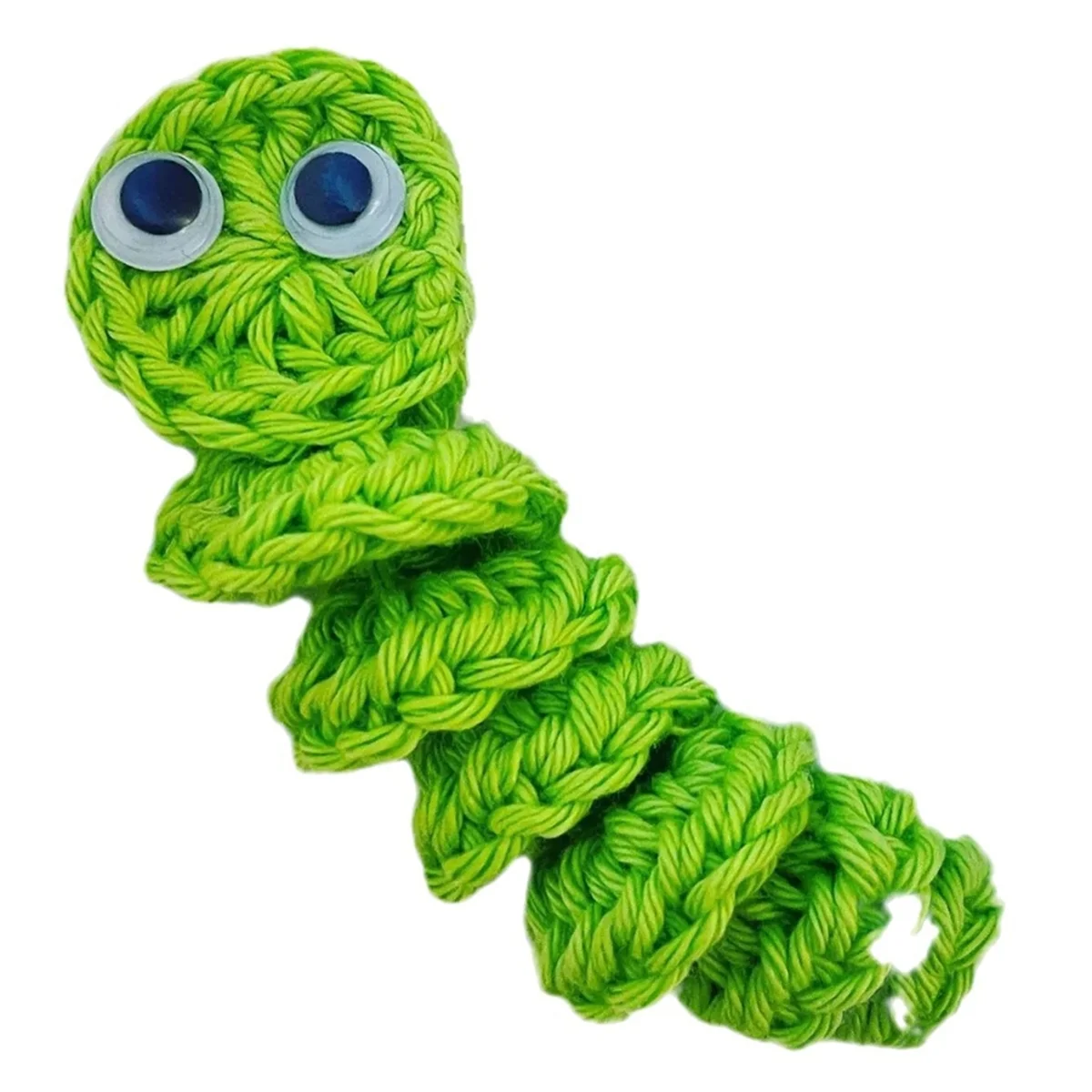 Handmade Emotional Support Worry Worm Gift, Crochet Worry Worm Inspirational Cares for You, Cute Knitted Gift,Green