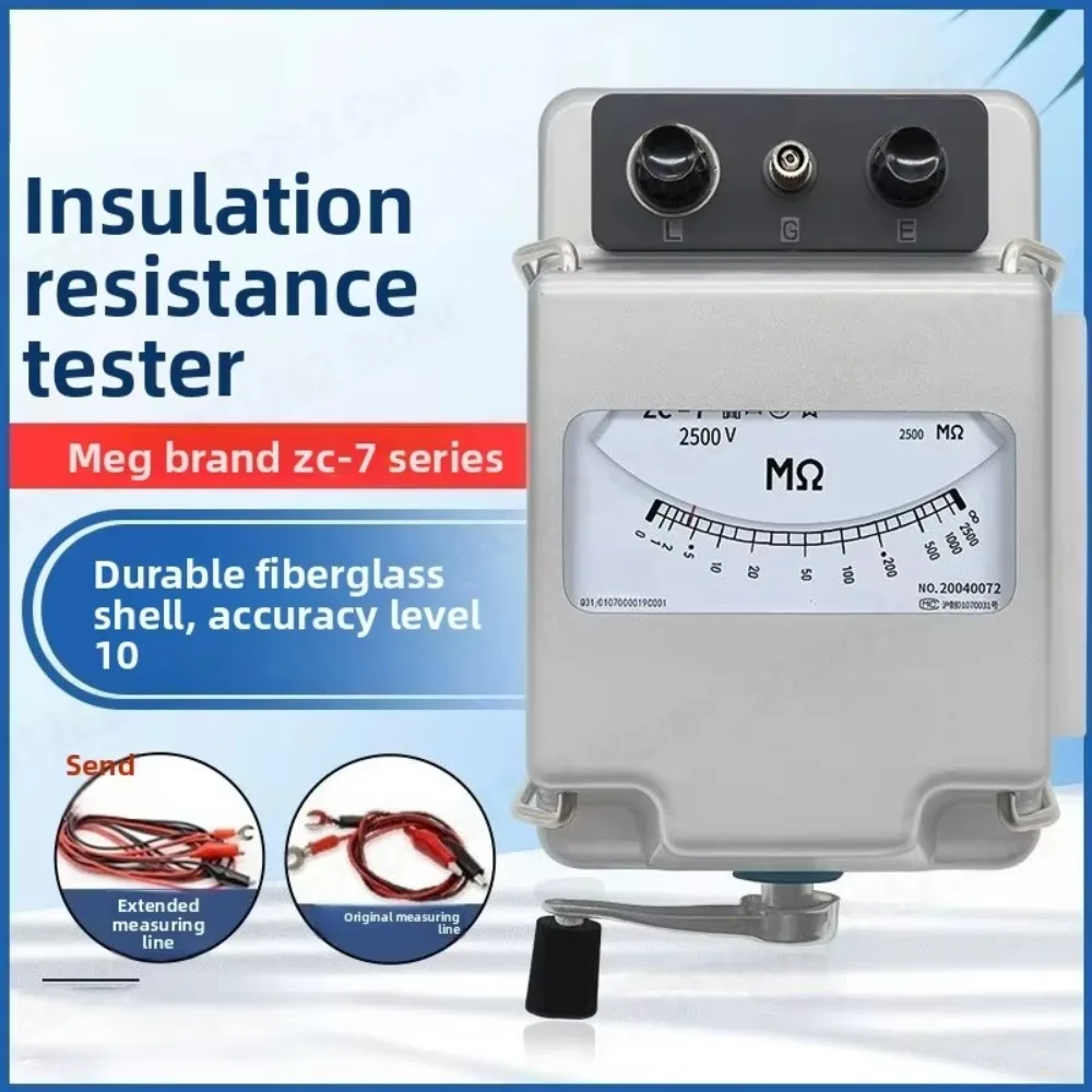 ZC-7 Insulation Resistance Tester, 500V 1000V 2500V Megohmmeter Shaker
