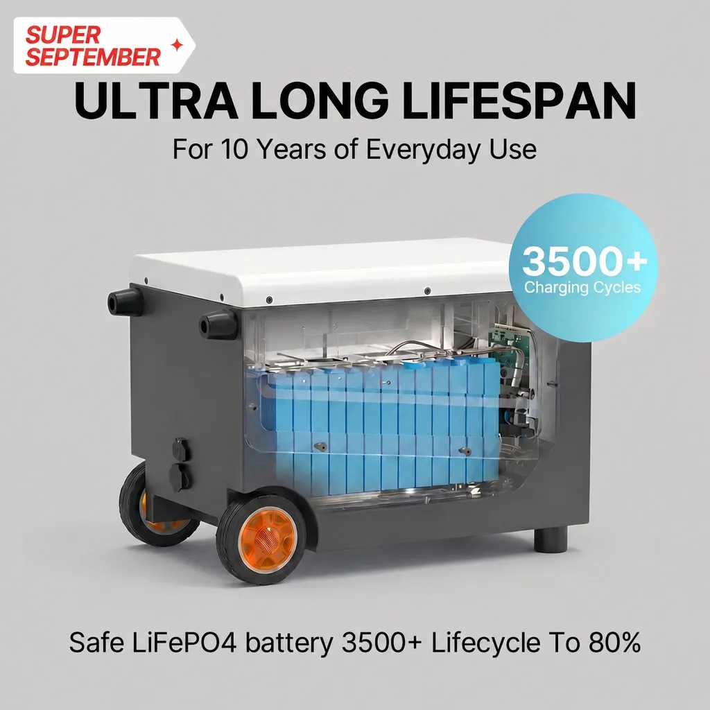 Outdoor Fast Charging LiFePO4 Portable Power Station 2400W Solar Generator Pure Sine Wave MPPT Type C Energy Storage Supply