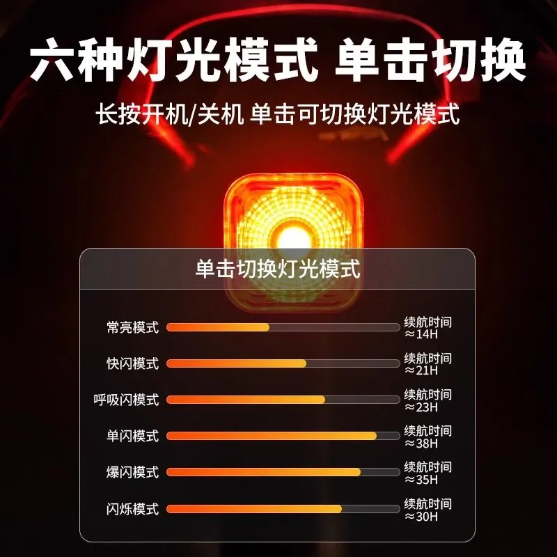 For Captain Tas Bicycle Tail Light Smart Sensor LED Rear Lamp for Mountain Road Bike Night Riding Safety Cycling Accessories