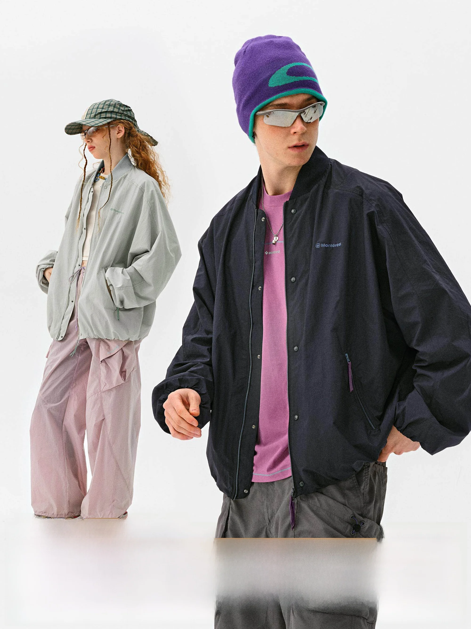 

Monterest Outdoor Metal Luster Baseball Collar Loose Zipper Jaet Youth ular Spring Season ex Long Sve Coat