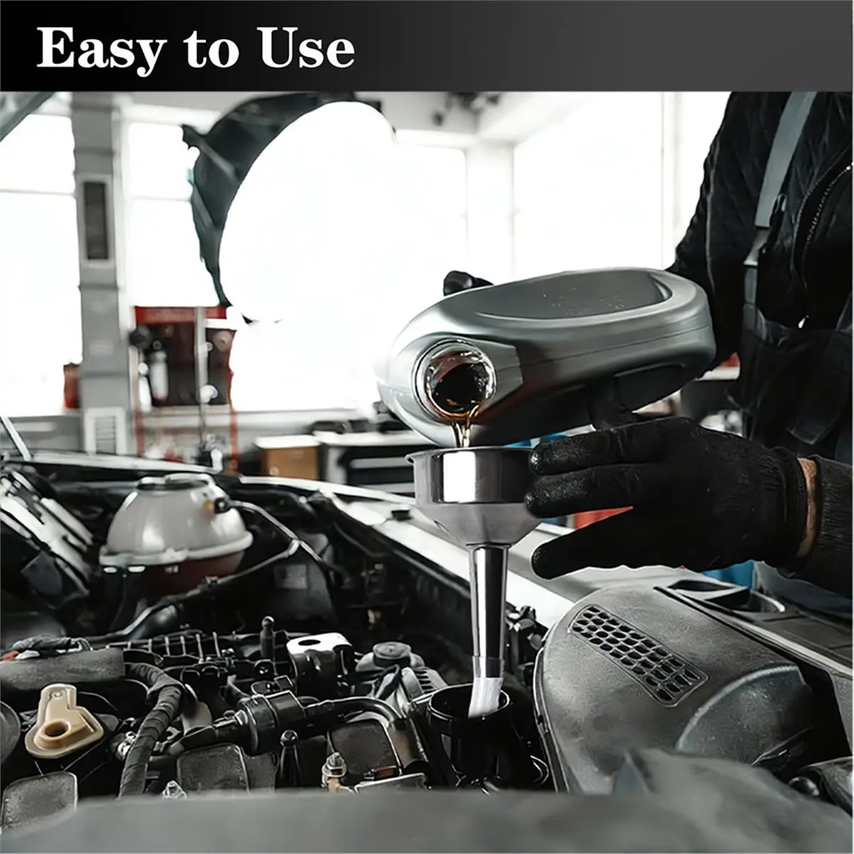 Transmission Funnel Kit with 2 Clear Plastic Hoses Water Fluid, Oil Change for Easy Fluid Changes in Vehicles