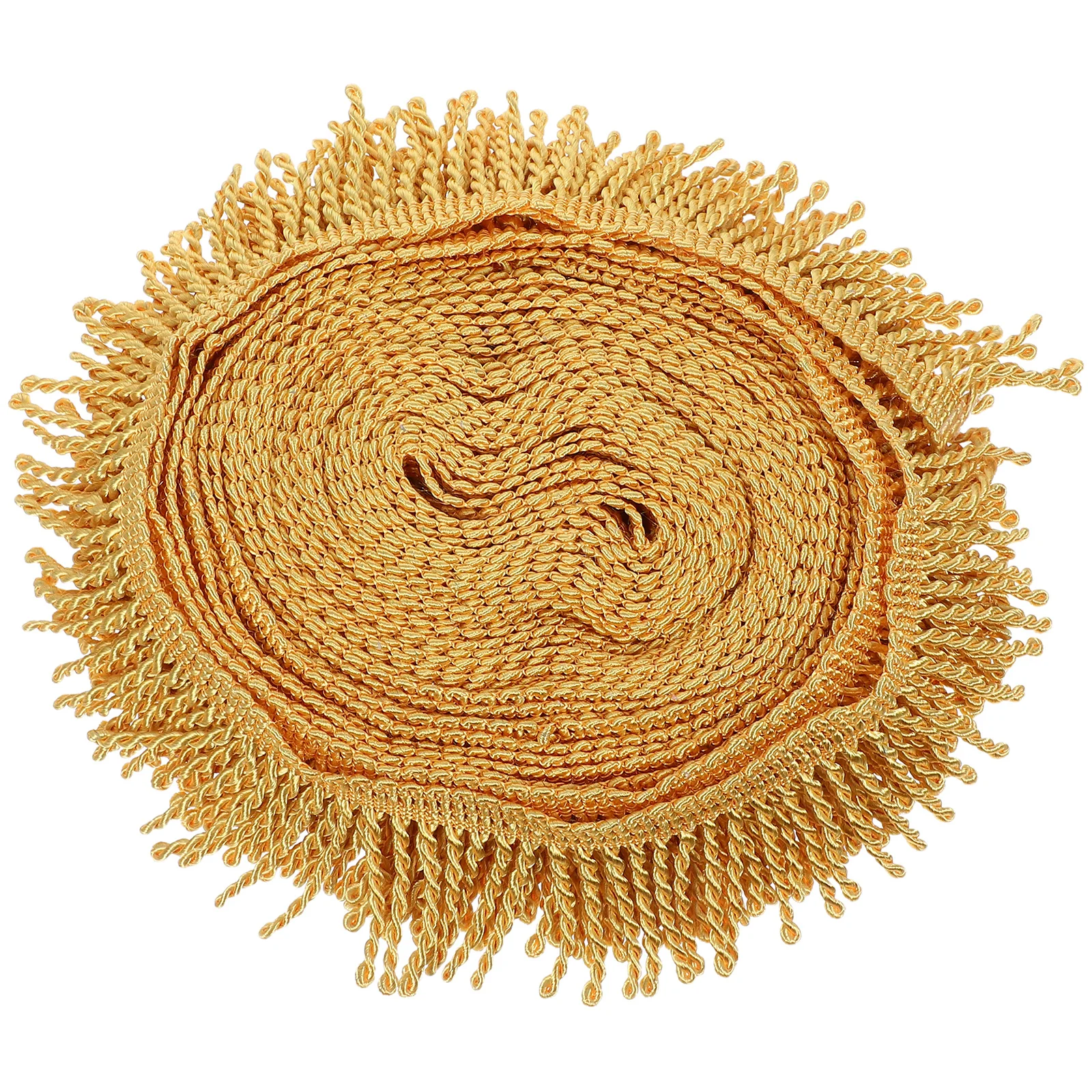 

1 Roll Decorative Tassel Fringe Trim Braided Fabric for Curtains Cushions Lampshades Sewing DIY Crafts Home Decor 10.5m
