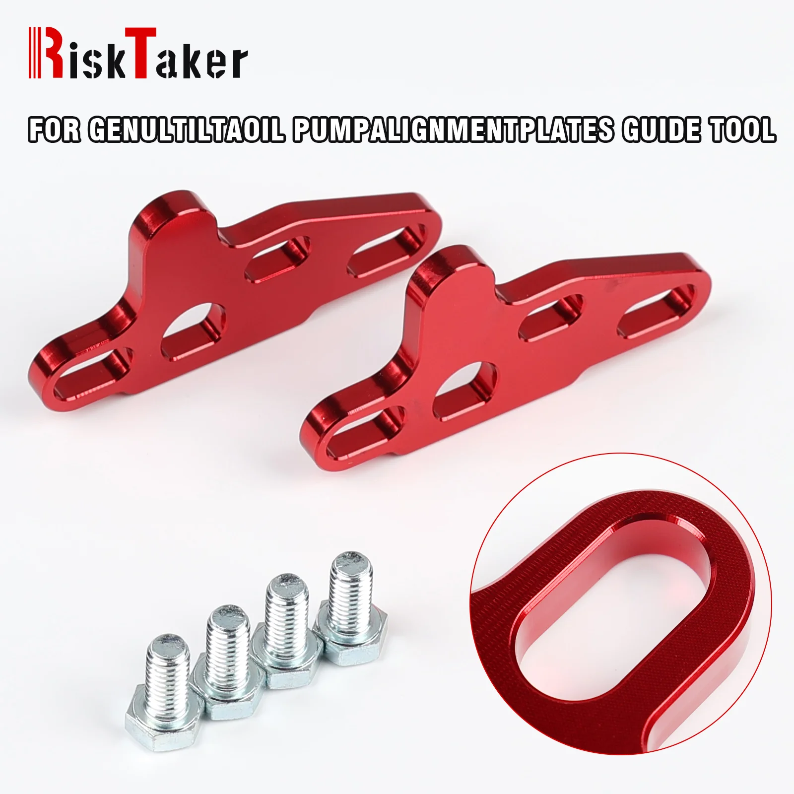 Ferramenta de alinhamento da bomba de óleo RiskTaker 2 peças, kit de guia da bomba de óleo, compatível com motores Gen V Lt1, Lt4, Lt5, L83, L86, L87 (vermelho)